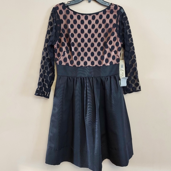 Eiza J Dot Mesh Fit and Flare Dress with pockets - Picture 8 of 15